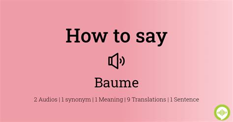 how to pronounce baume.